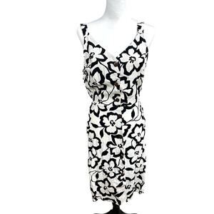 Monteau Los Angeles White Black Sleeveless Dress Large
